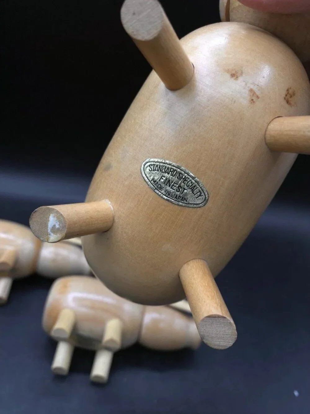 Hors D'oeuvre Server Salt Pepper Set Wood Pig Japan MCM Vintage Barware